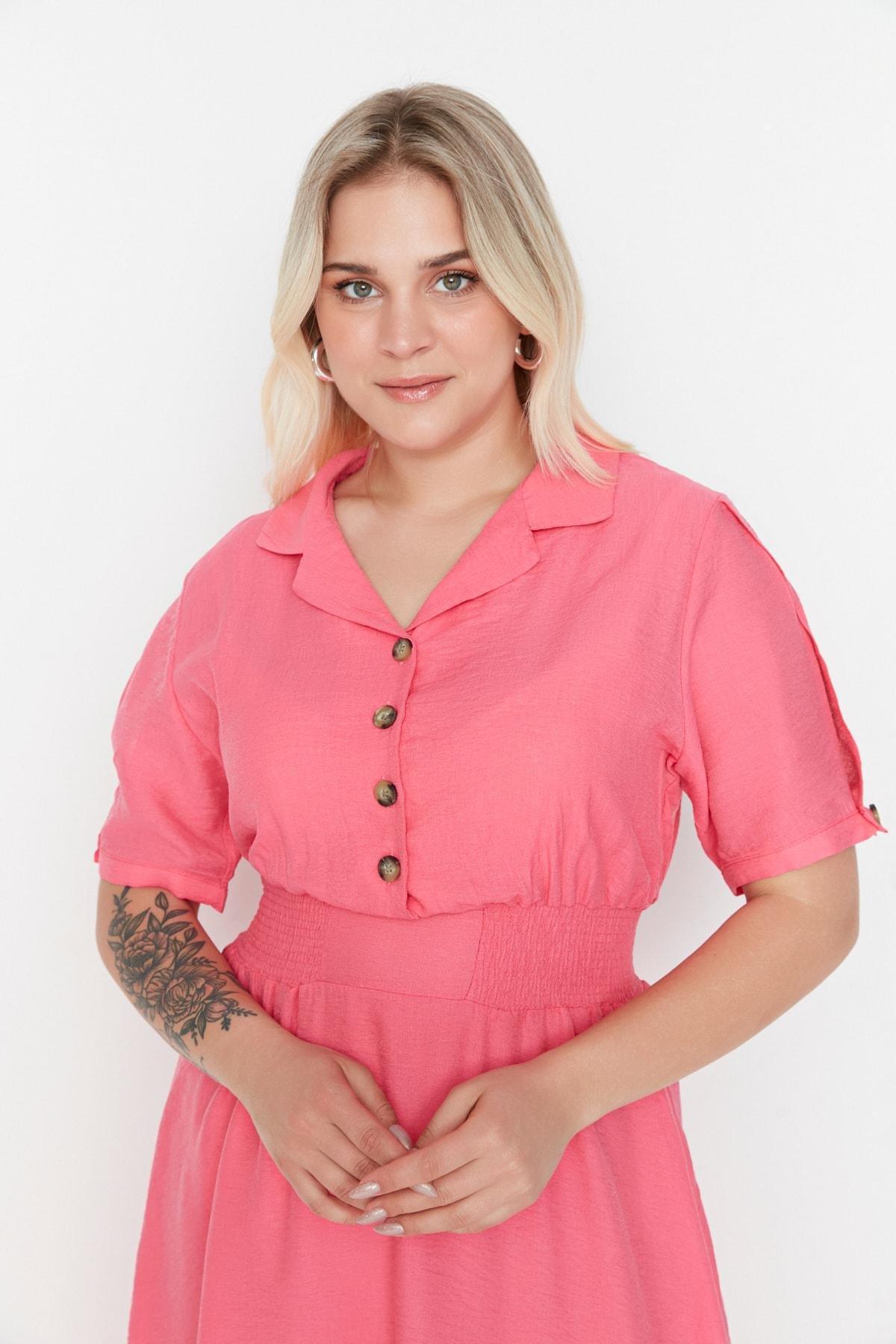 Pink A-Line Plus Size Dress, , large image number 2