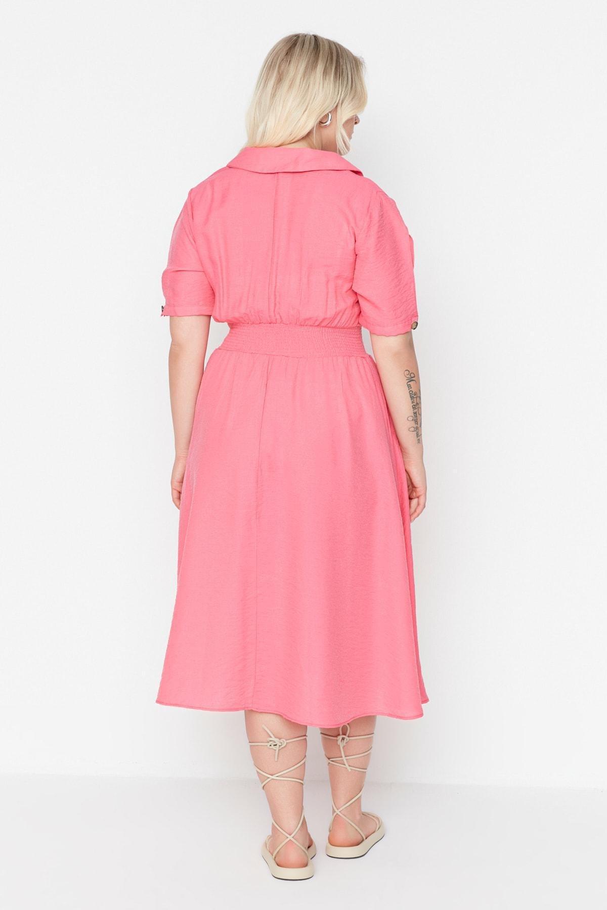 Pink A-Line Plus Size Dress, , large image number 4