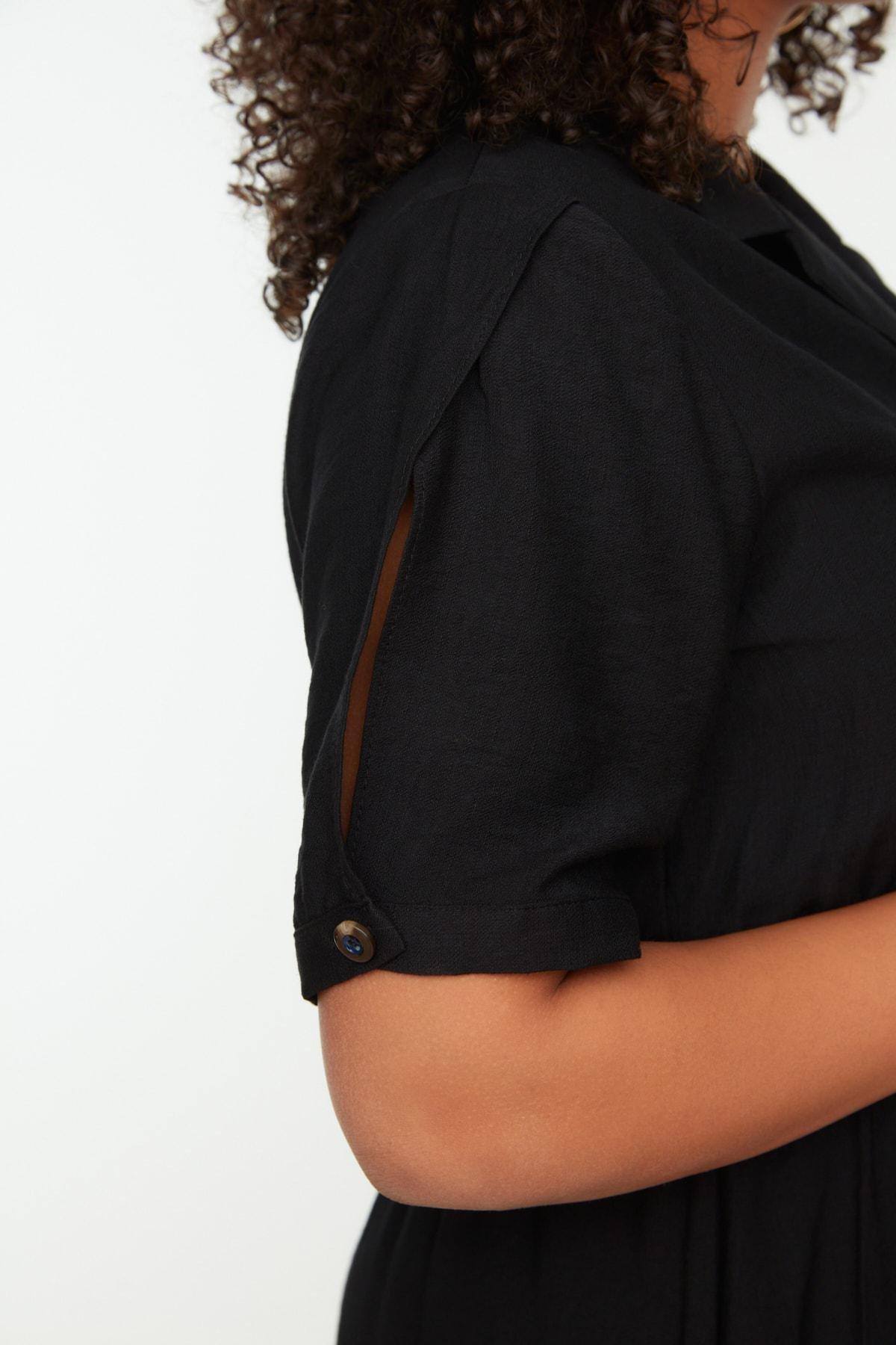 Black A-Line Plus Size Dress, , large image number 2