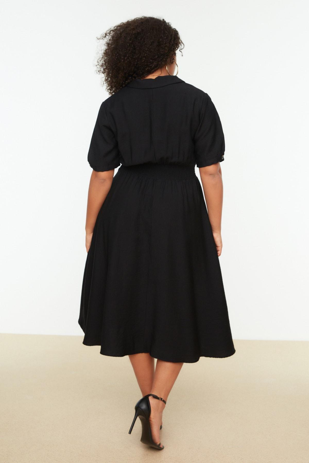 Black A-Line Plus Size Dress, , large image number 3