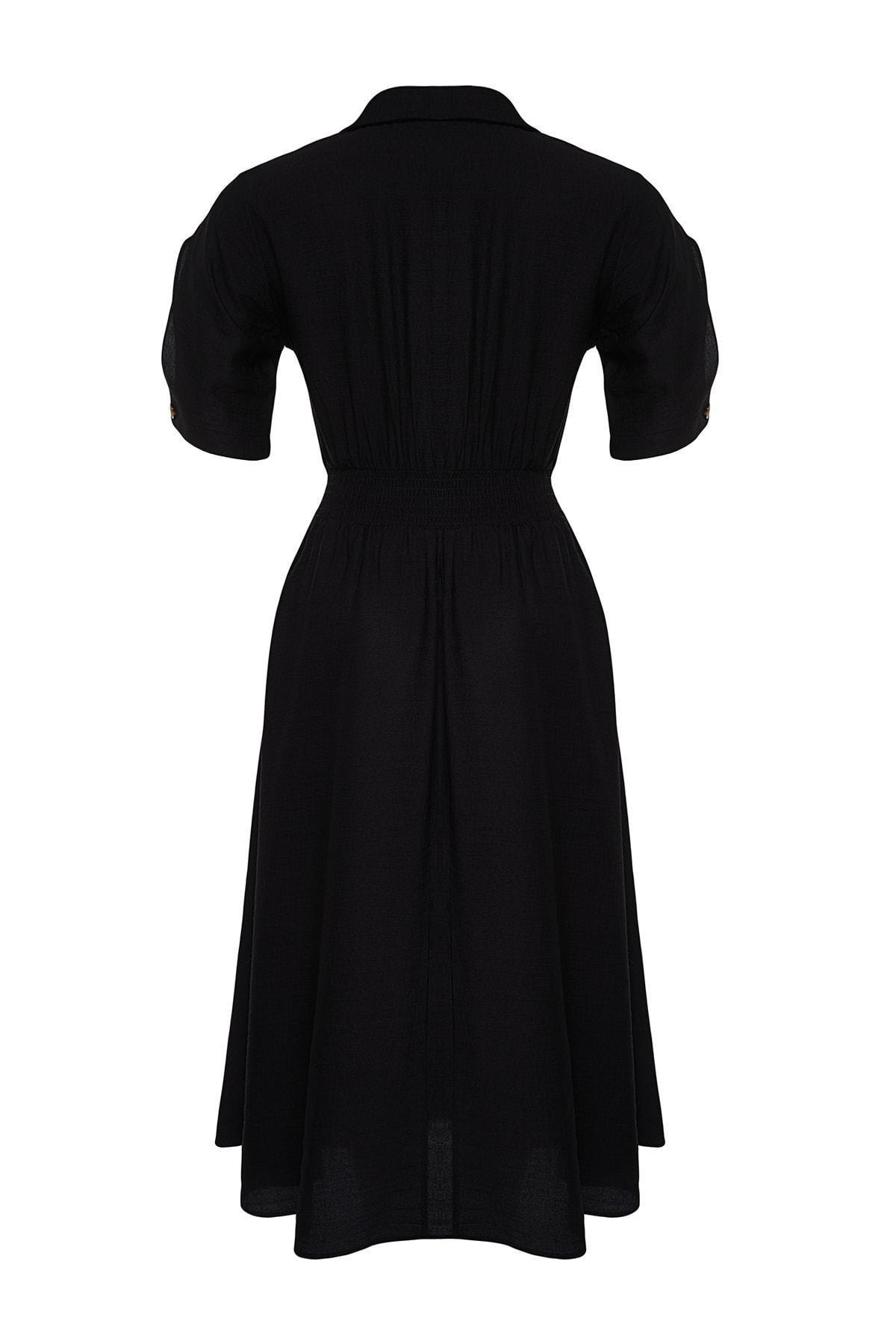 Black A-Line Plus Size Dress, , large image number 6