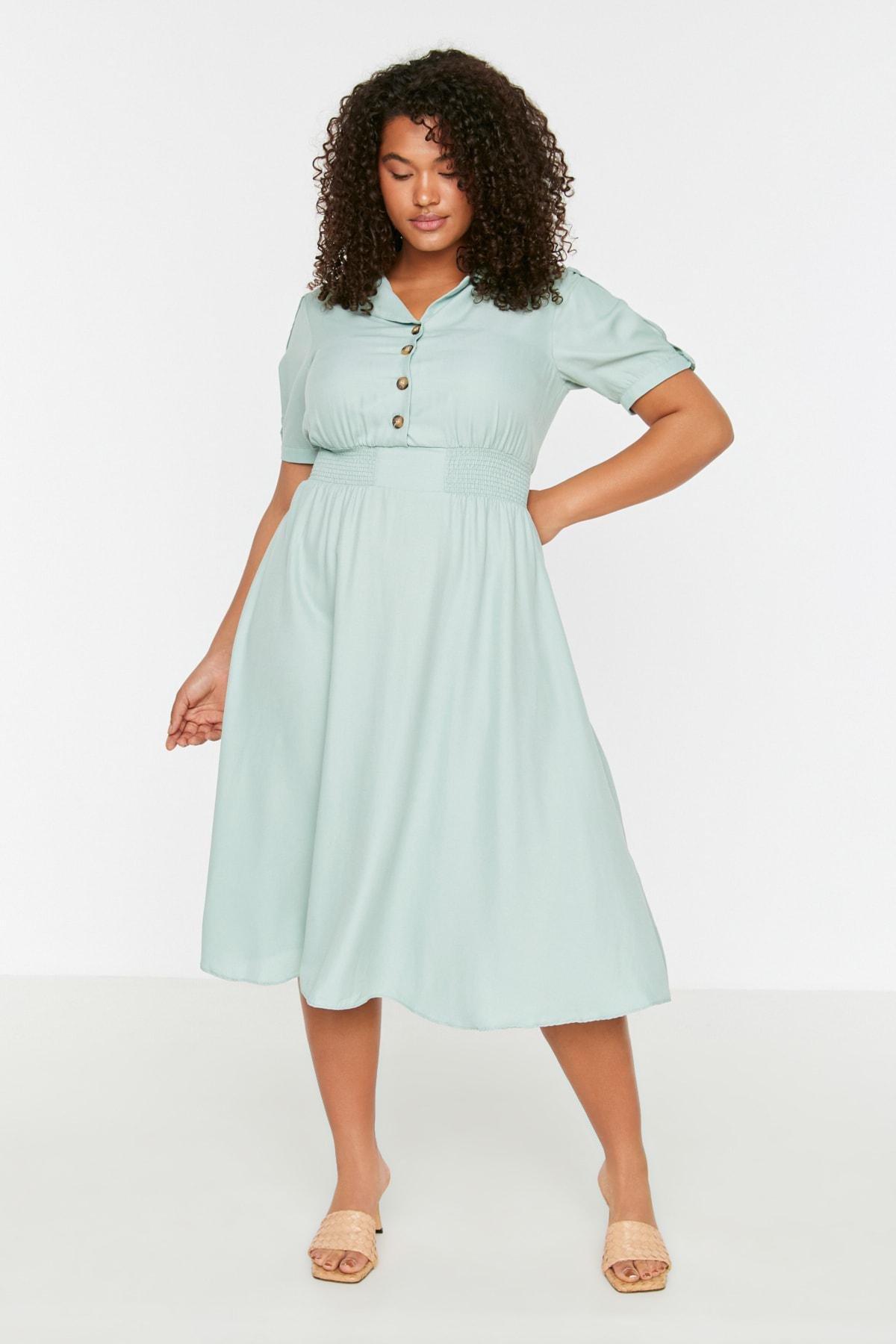 Multicolour Plus Size Midi Dress, , large image number 0