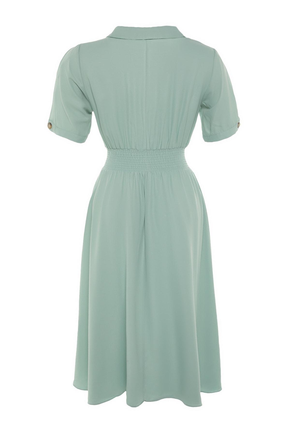 فستان متوسط الطول بقصة على شكل حرف A للمقاسات الكبيرة، ألوان متعددة, Green, large image number 10