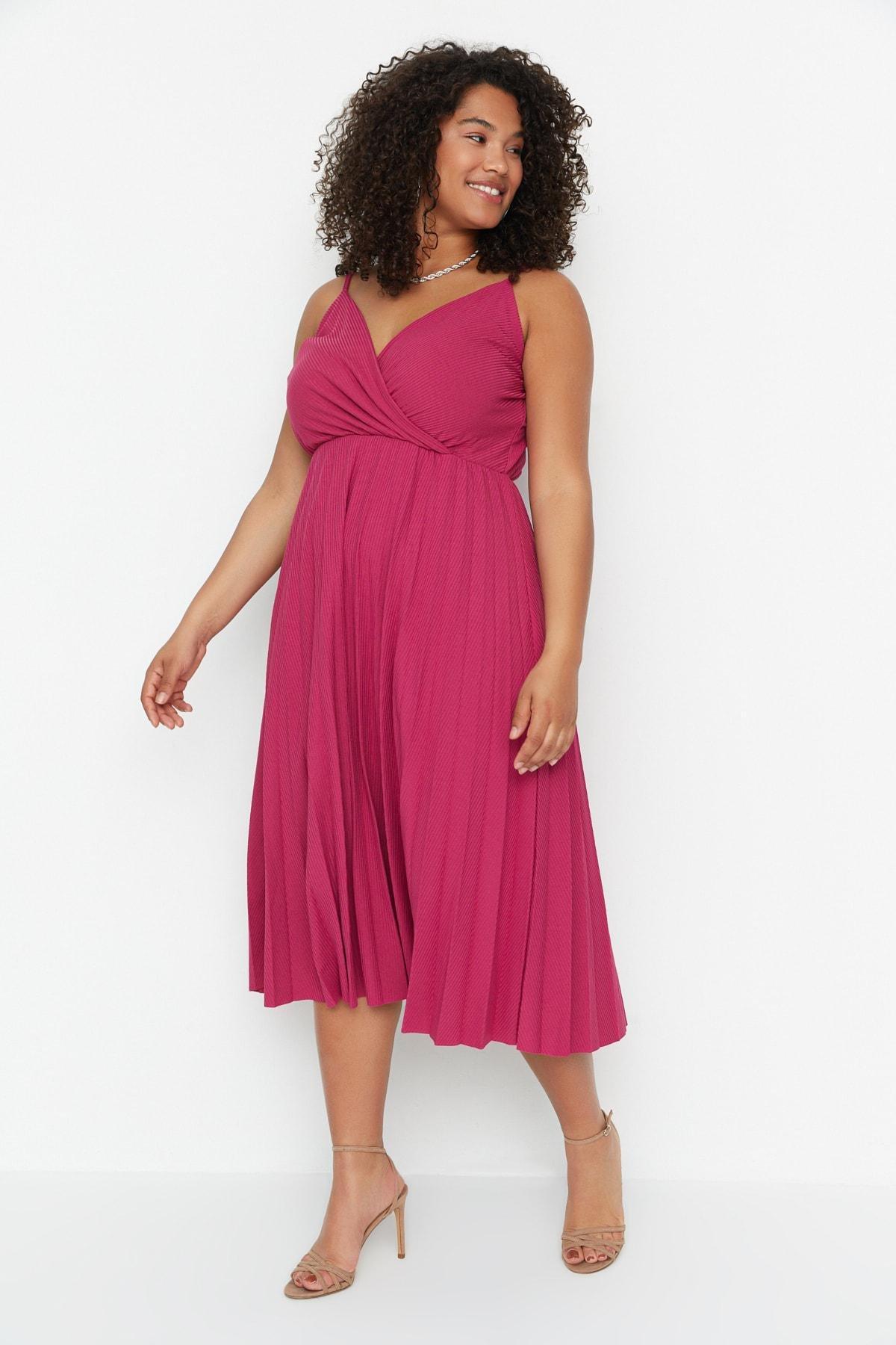Pink A-Line Plus Size Dress, , large image number 0