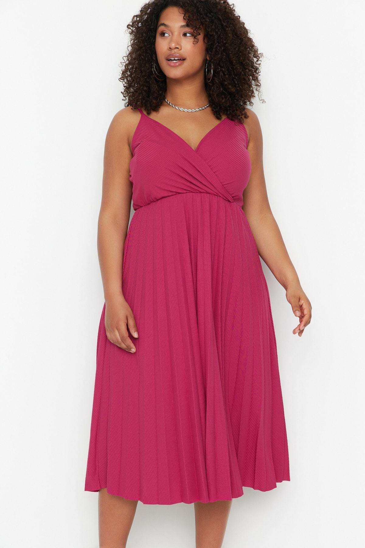 Pink A-Line Plus Size Dress, , large image number 2