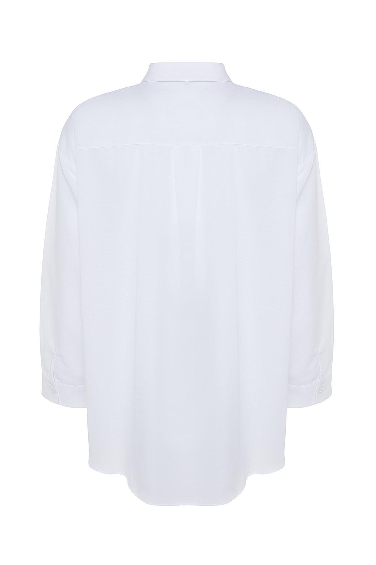 White Regular Plus Size Shirt, , large image number 5