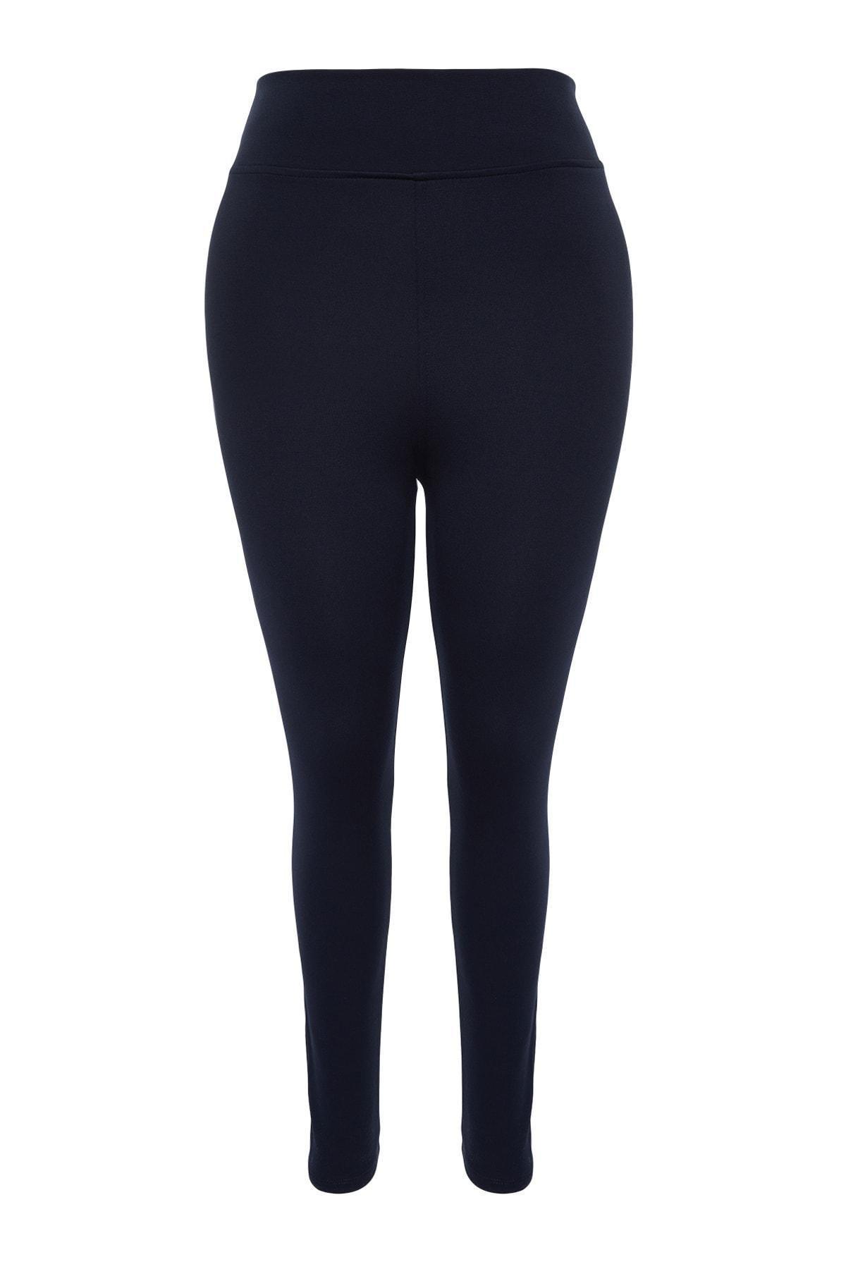 Blue High Waist Plus Size Leggings, , large image number 6