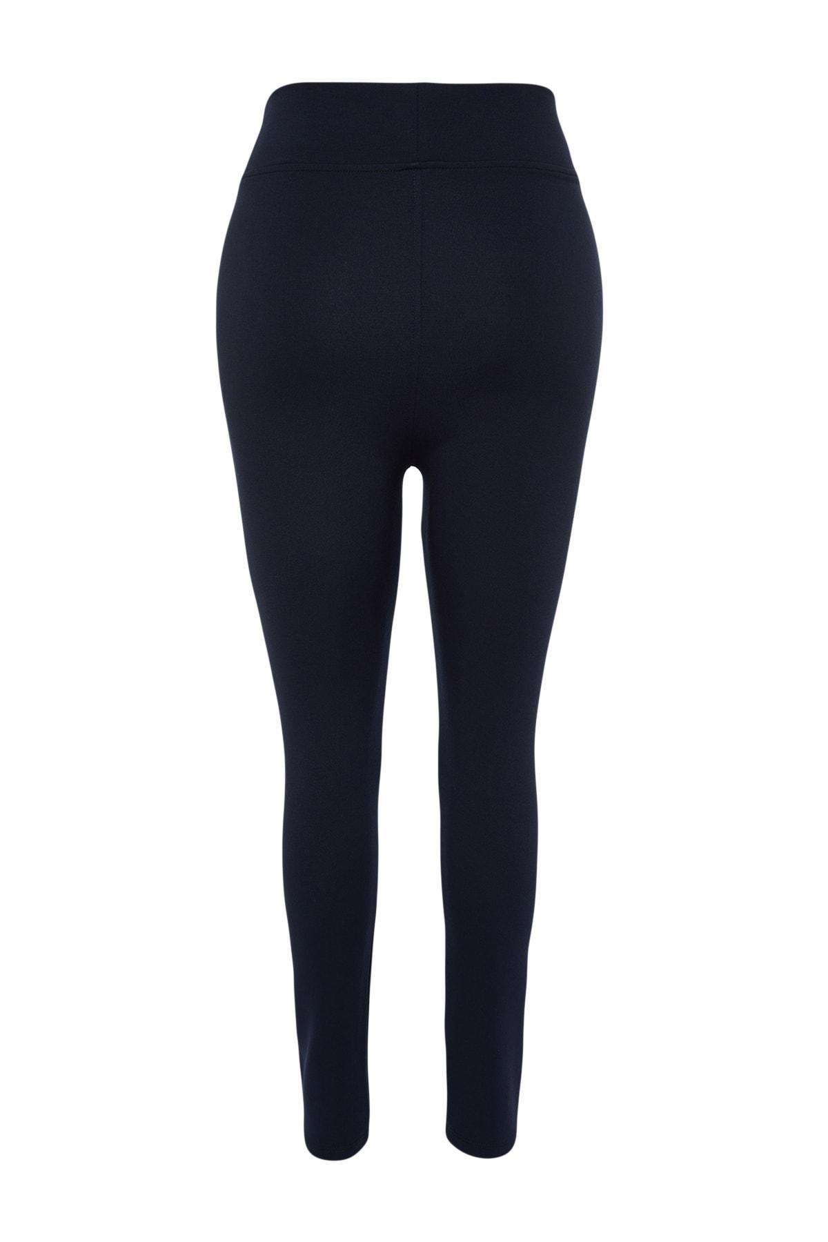 Blue High Waist Plus Size Leggings, , large image number 8