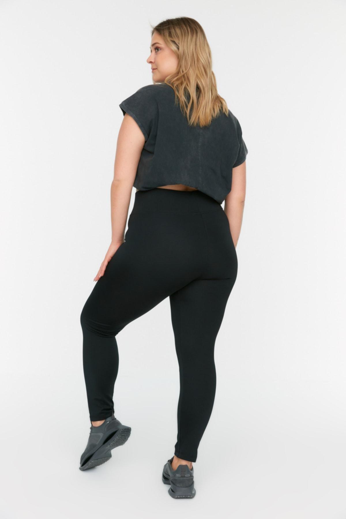 Black High Waist Plus Size Leggings, , large image number 4