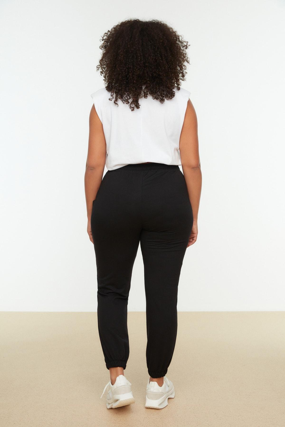 Black Joggers Plus Size Sweatpants, , large image number 4