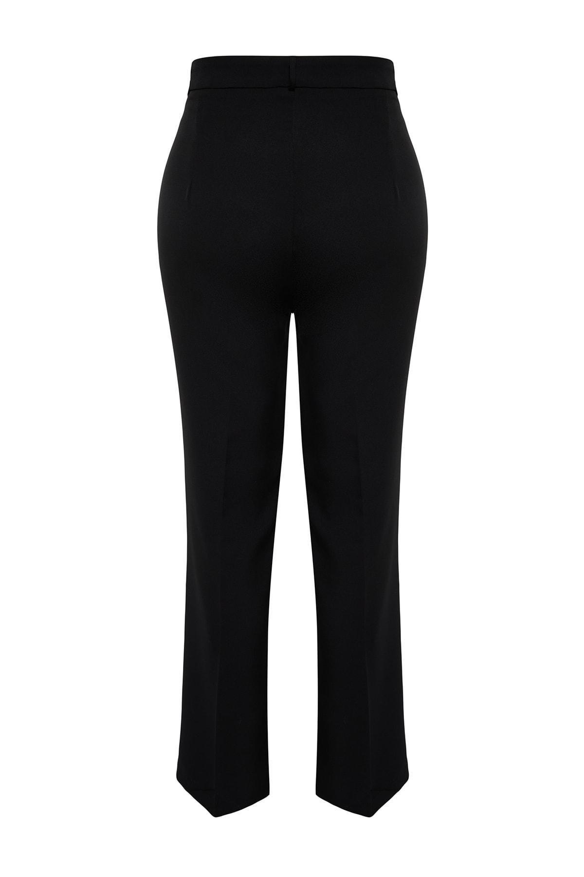 Black Wide Leg Plus Size Pants, , large image number 6