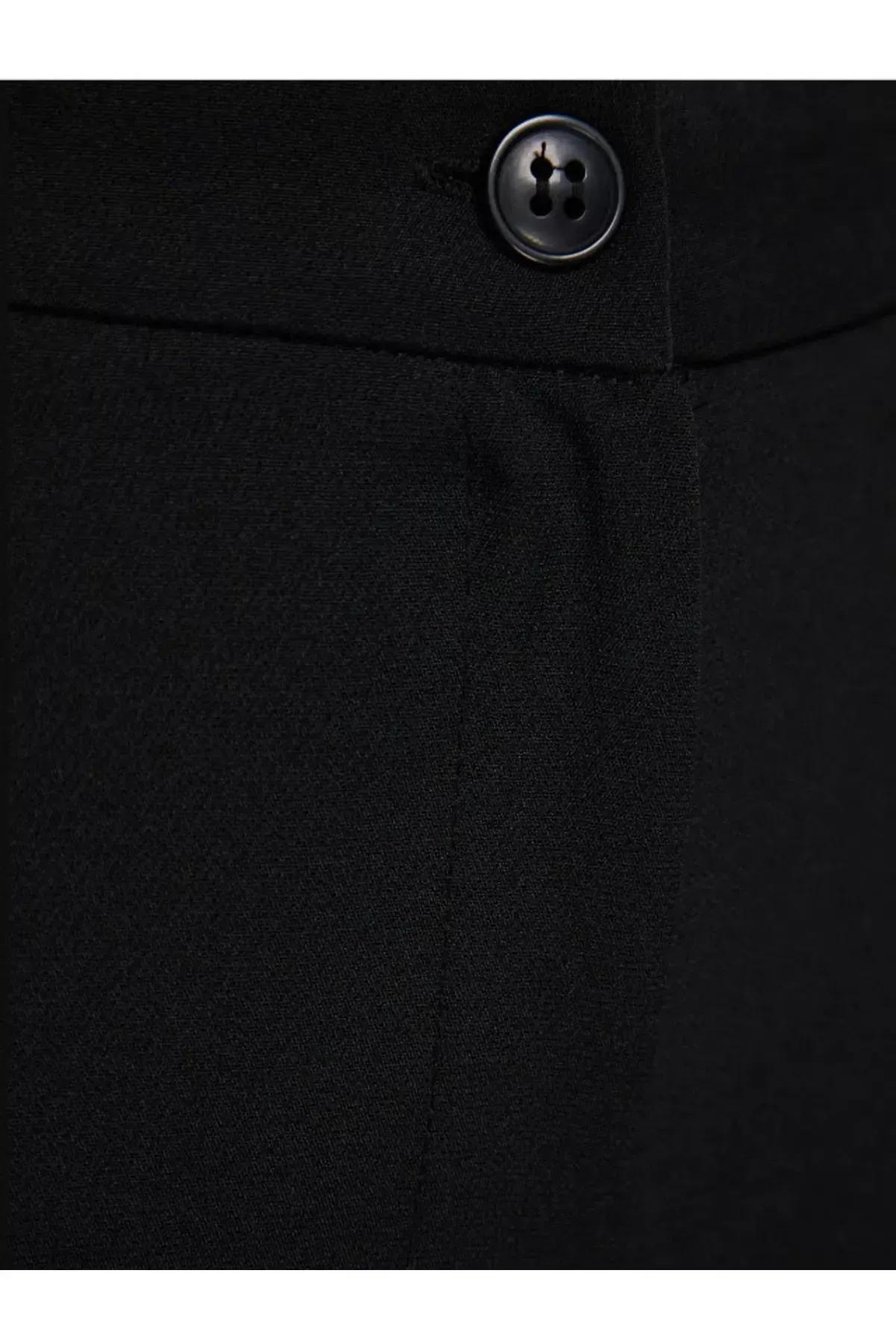 Black Wide Leg Plus Size Pants, Black, large image number 7