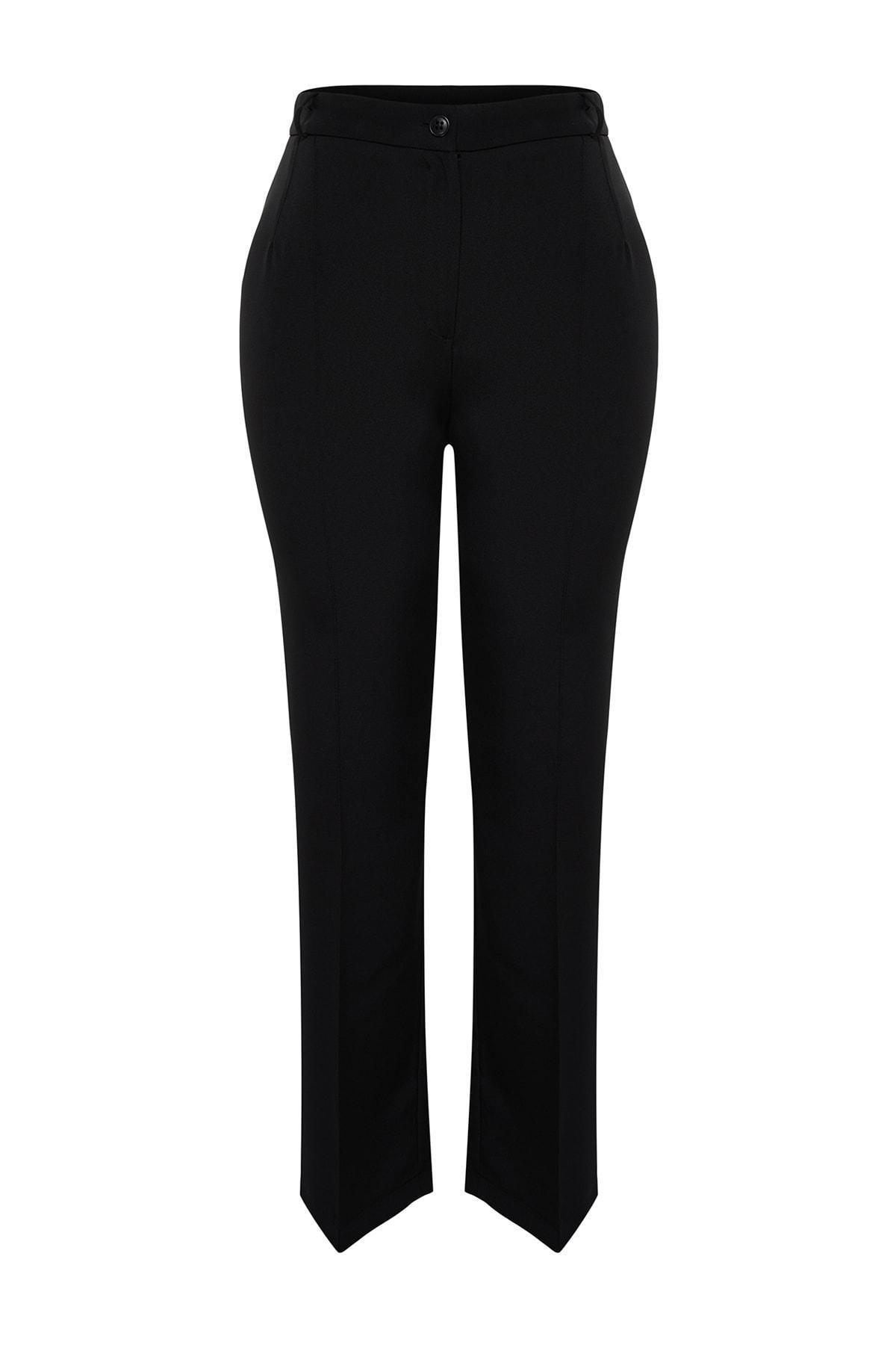Black Wide Leg Plus Size Pants, , large image number 8