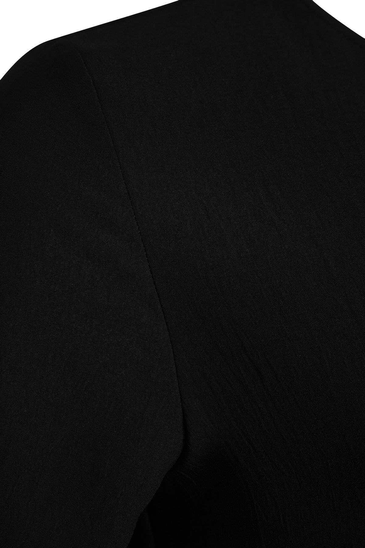 Black Ruffle Hem Plus Size Dress, , large image number 6