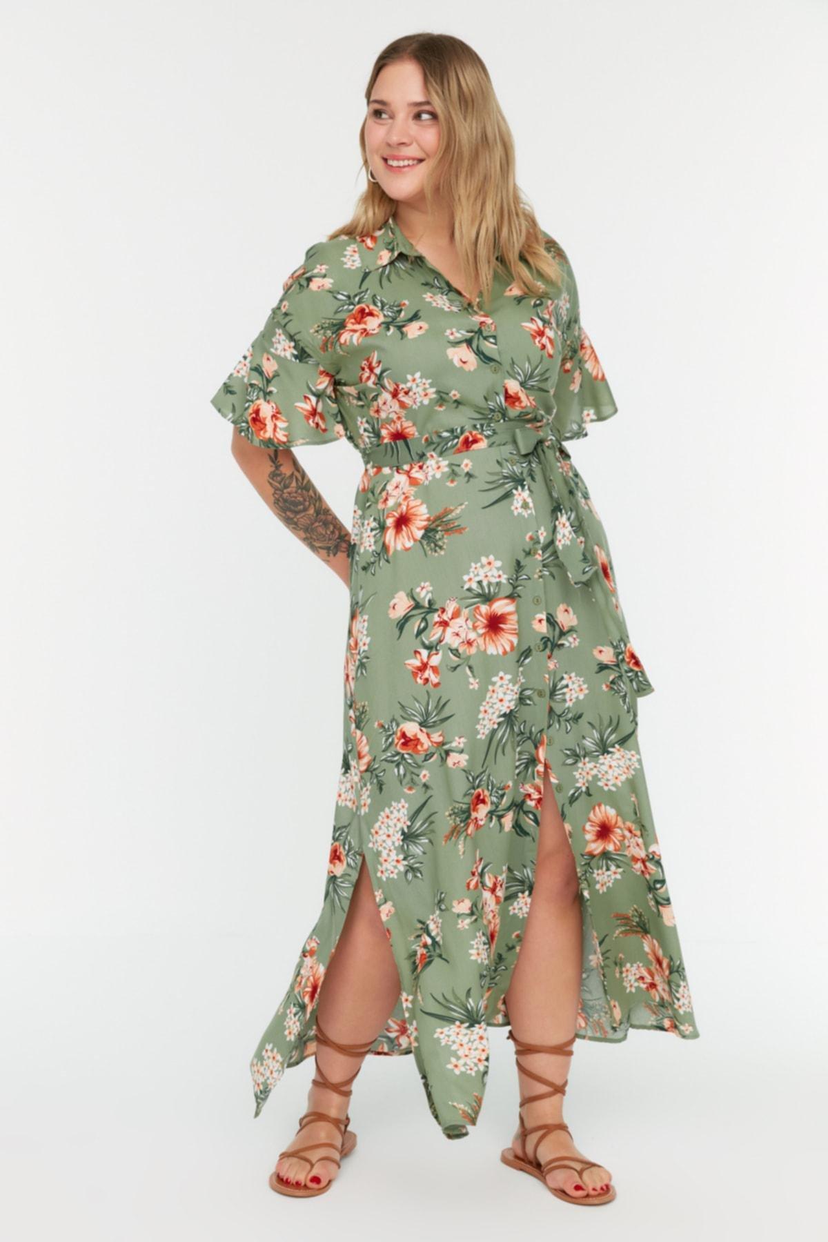 Multicolour Floral Plus Size Dress, , large image number 0