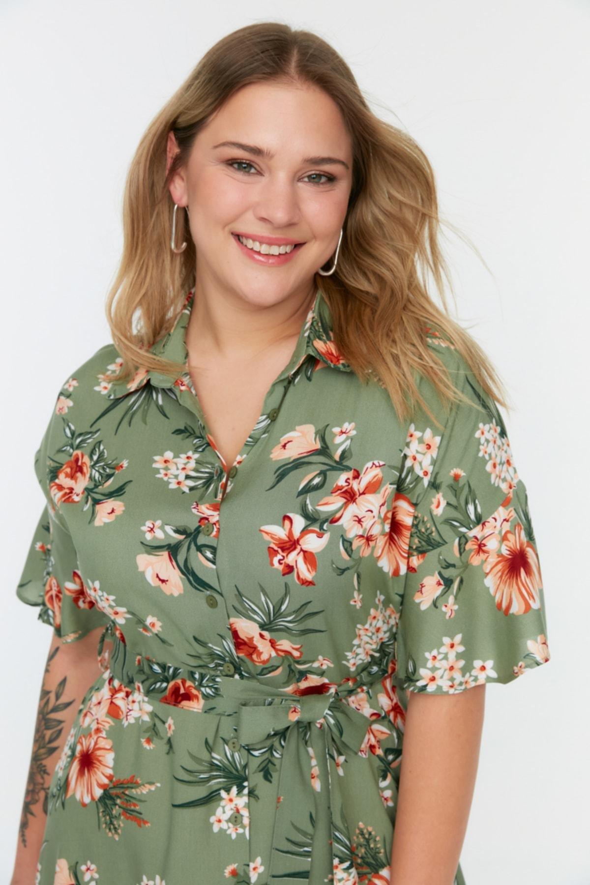 Multicolour Floral Plus Size Dress, , large image number 2