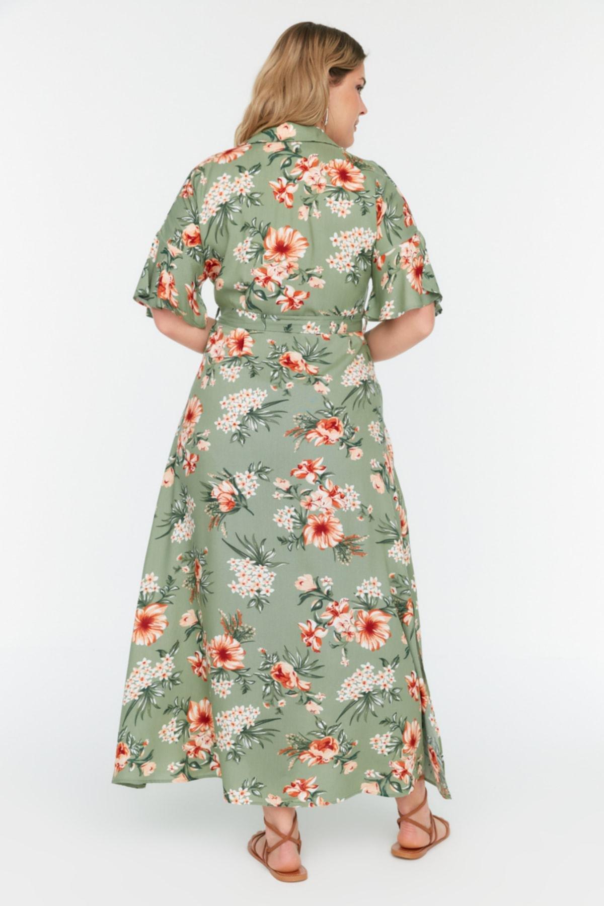 Multicolour Floral Plus Size Dress, , large image number 4