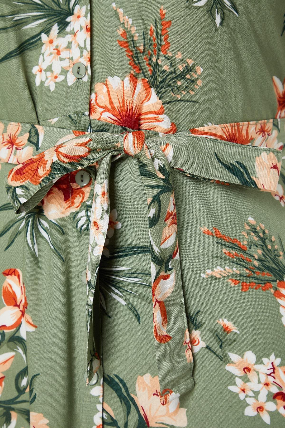 Multicolour Floral Plus Size Dress, , large image number 6