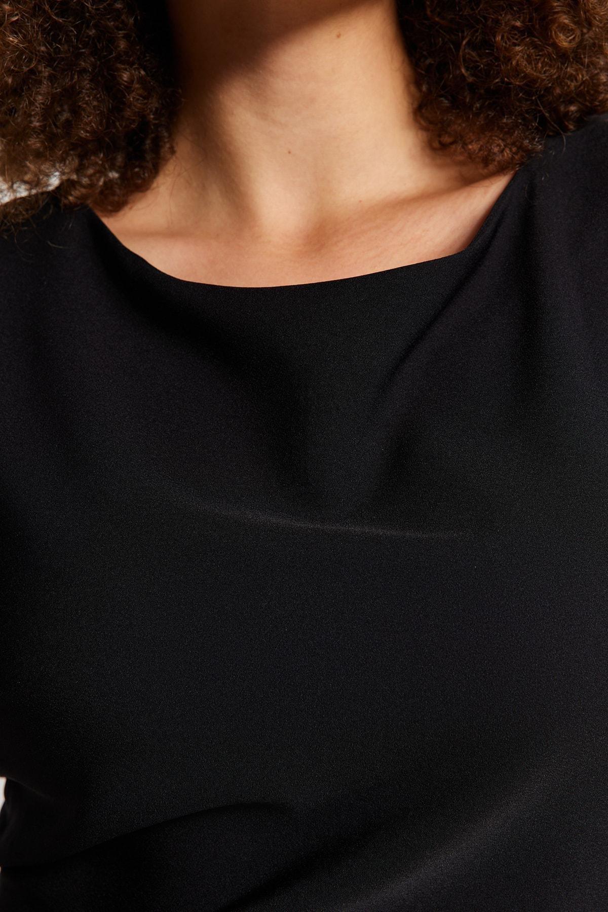 Black Bodycon Plus Size Midi Dress, , large image number 5