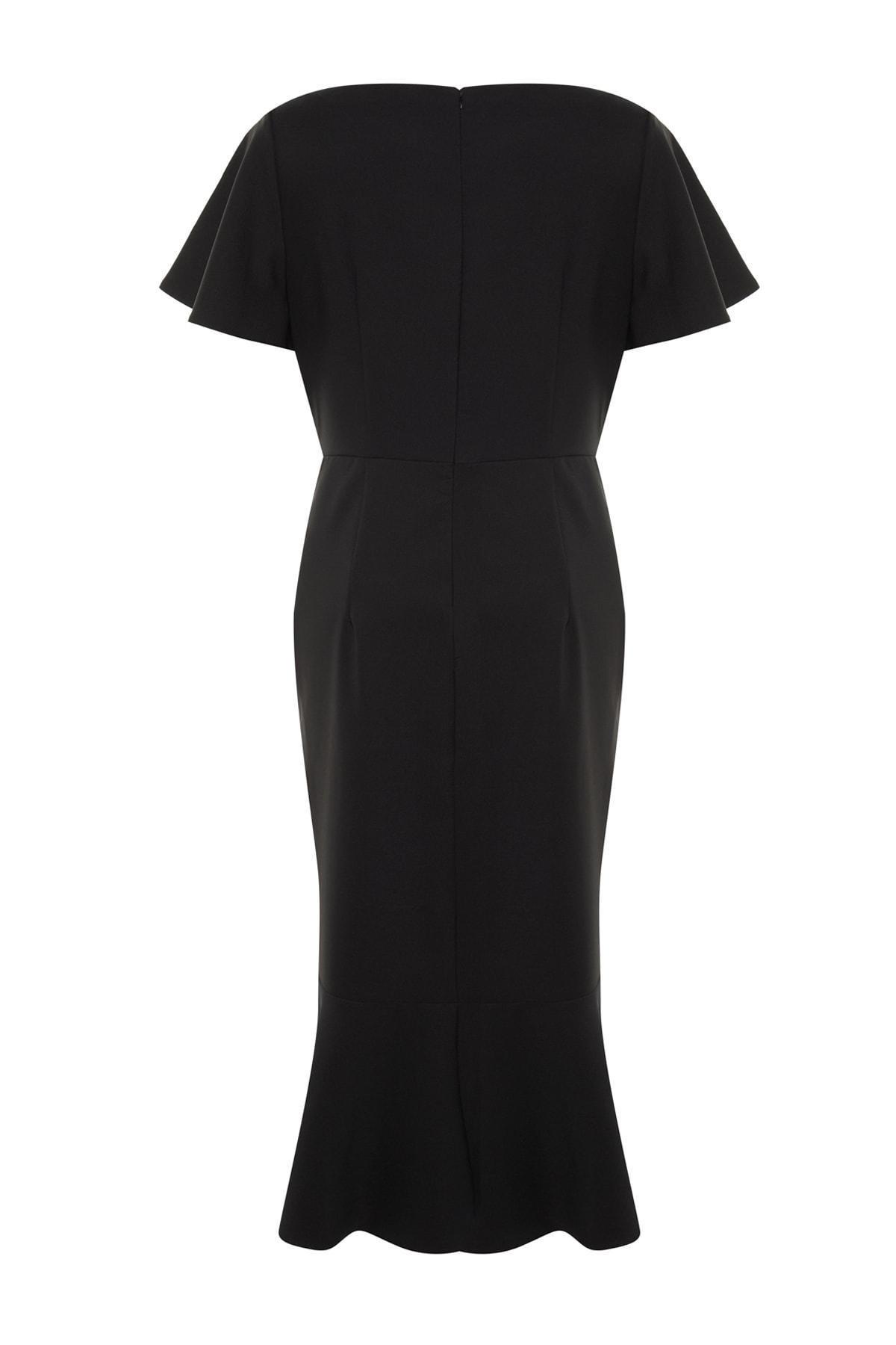 Black Bodycon Plus Size Midi Dress, , large image number 8