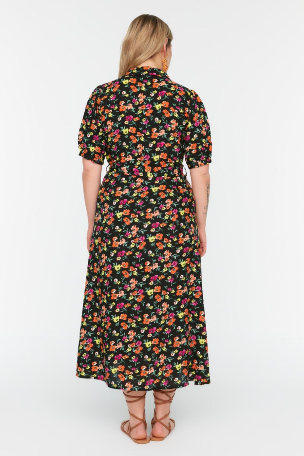 Black Floral Plus Size Dress, , large image number 4