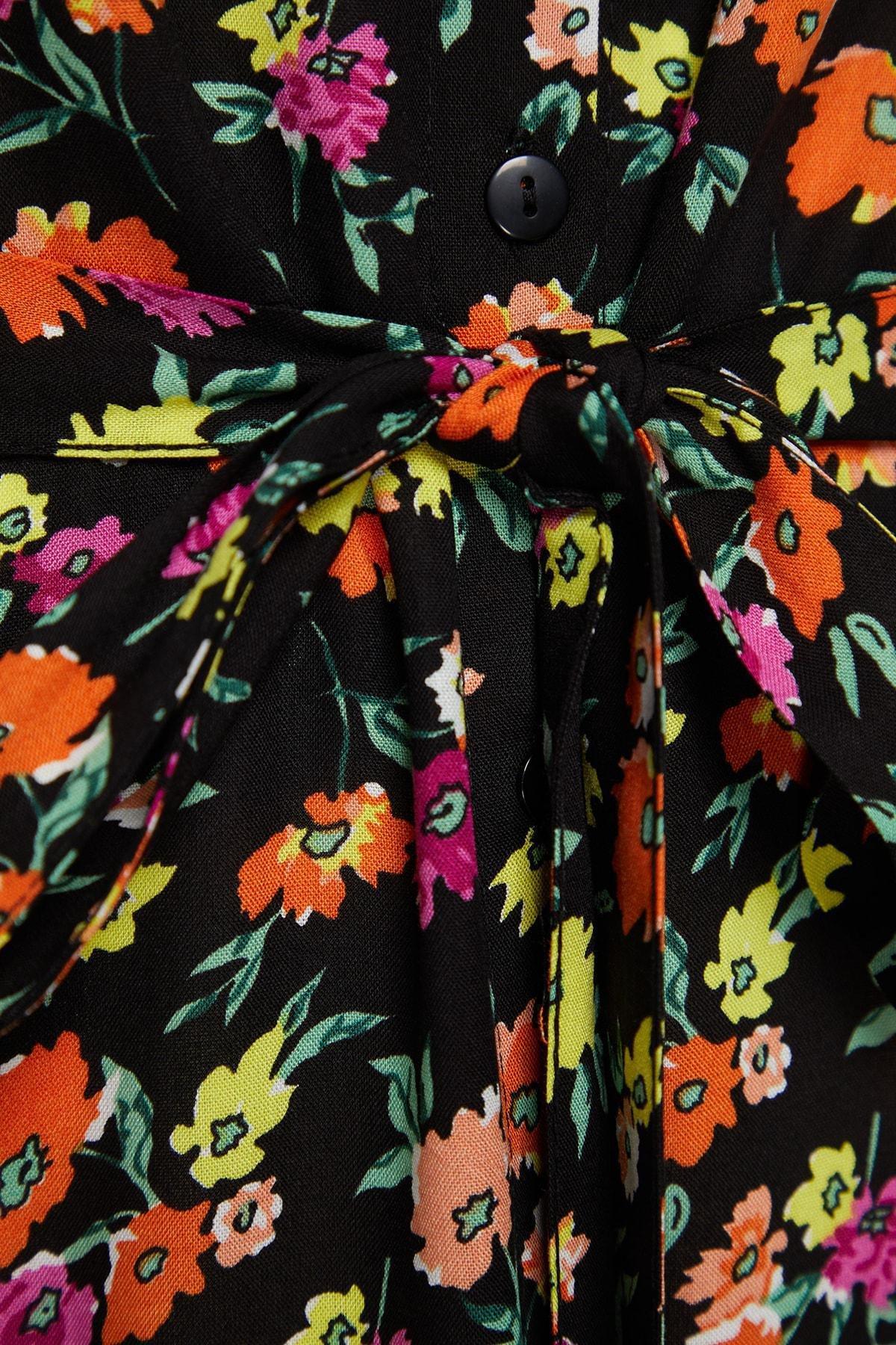 Black Floral Plus Size Dress, , large image number 5