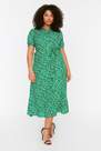 Trendyol - Green Floral Plus Size Dress