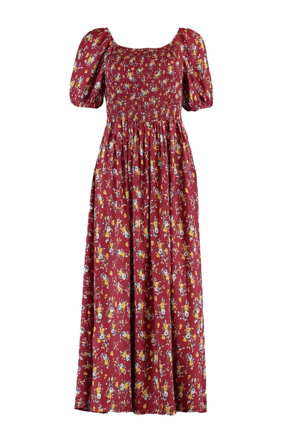 Burgundy A-Line Plus Size Dress, , large image number 5