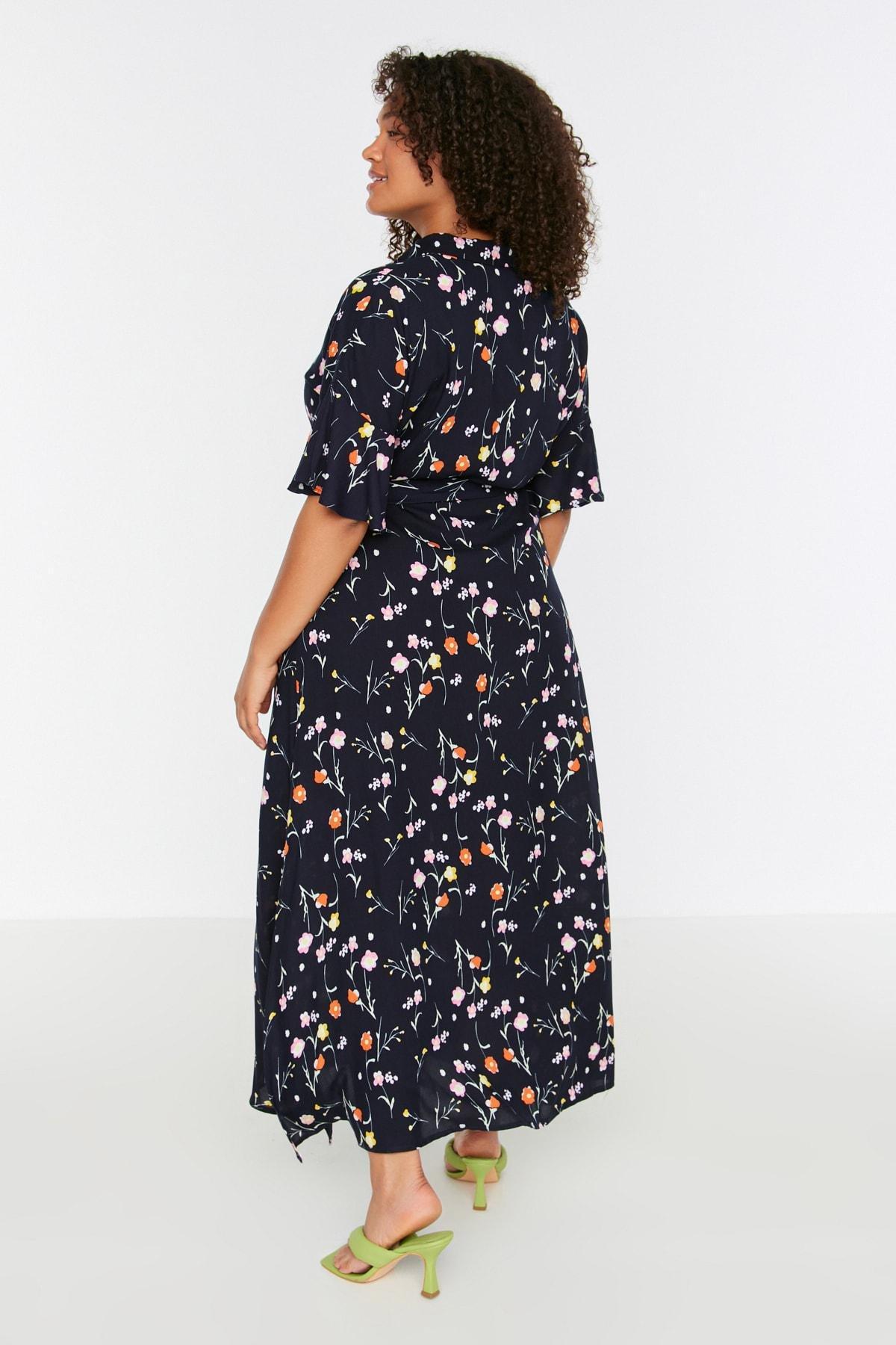 Navy A-Line Plus Size Dress, , large image number 4