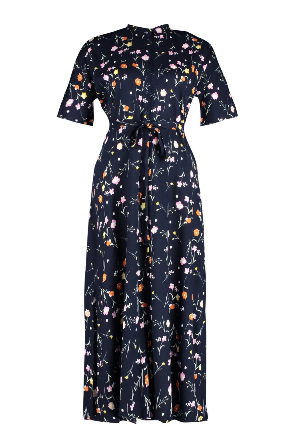 Navy A-Line Plus Size Dress, , large image number 5