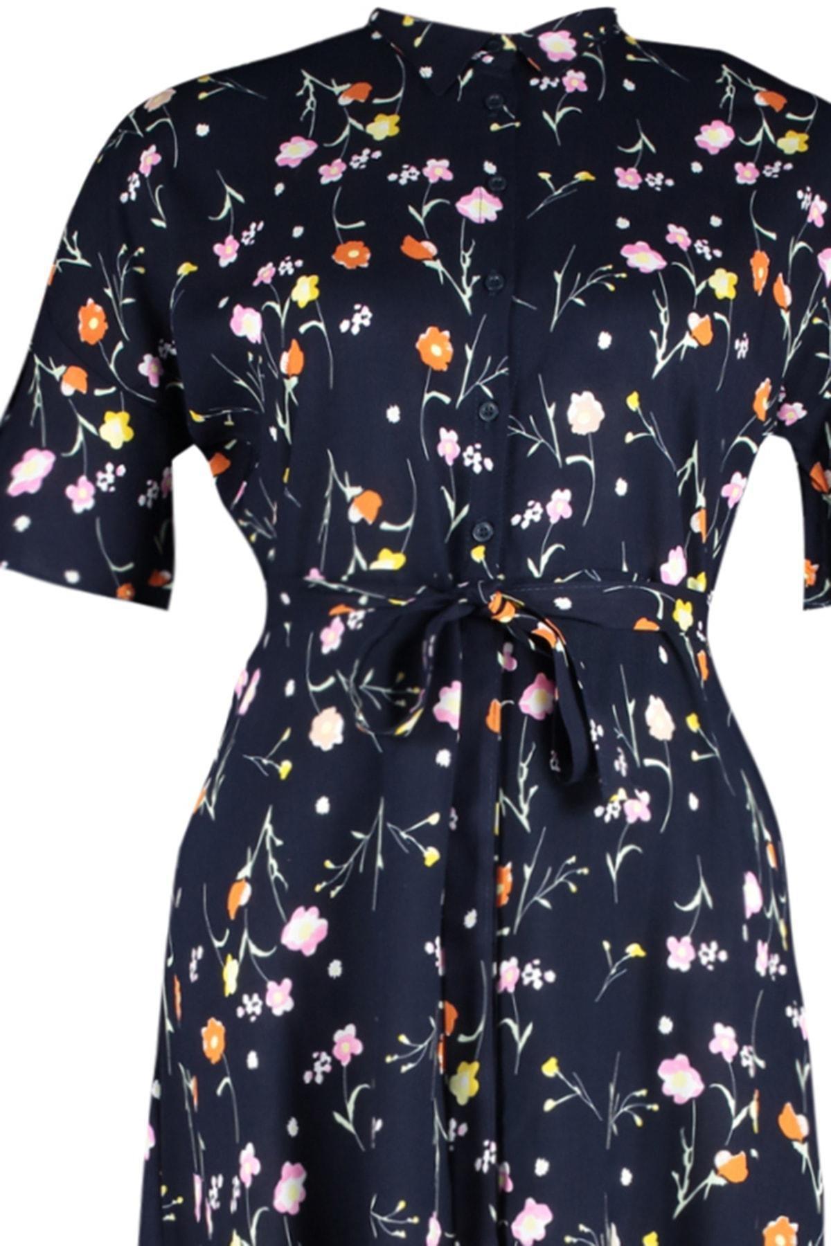 Navy A-Line Plus Size Dress, , large image number 7