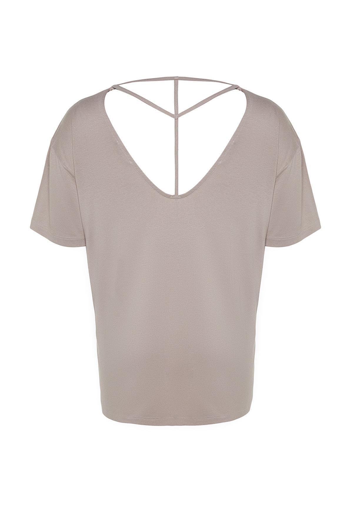 Beige Off-Shoulder Plus Size T-Shirt, , large image number 7