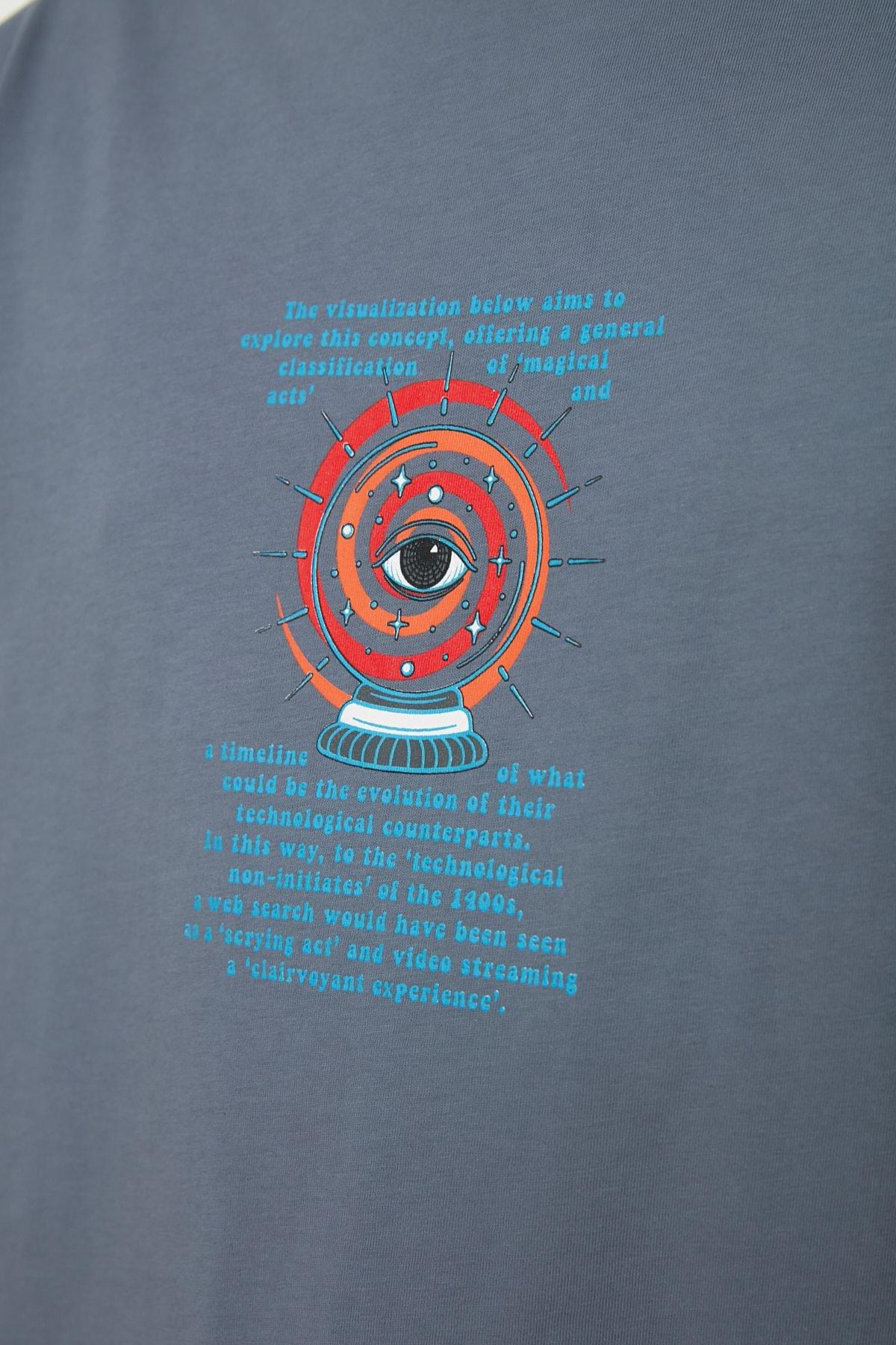Gray Relaxed Crew Neck Tshirt, , large image number 9