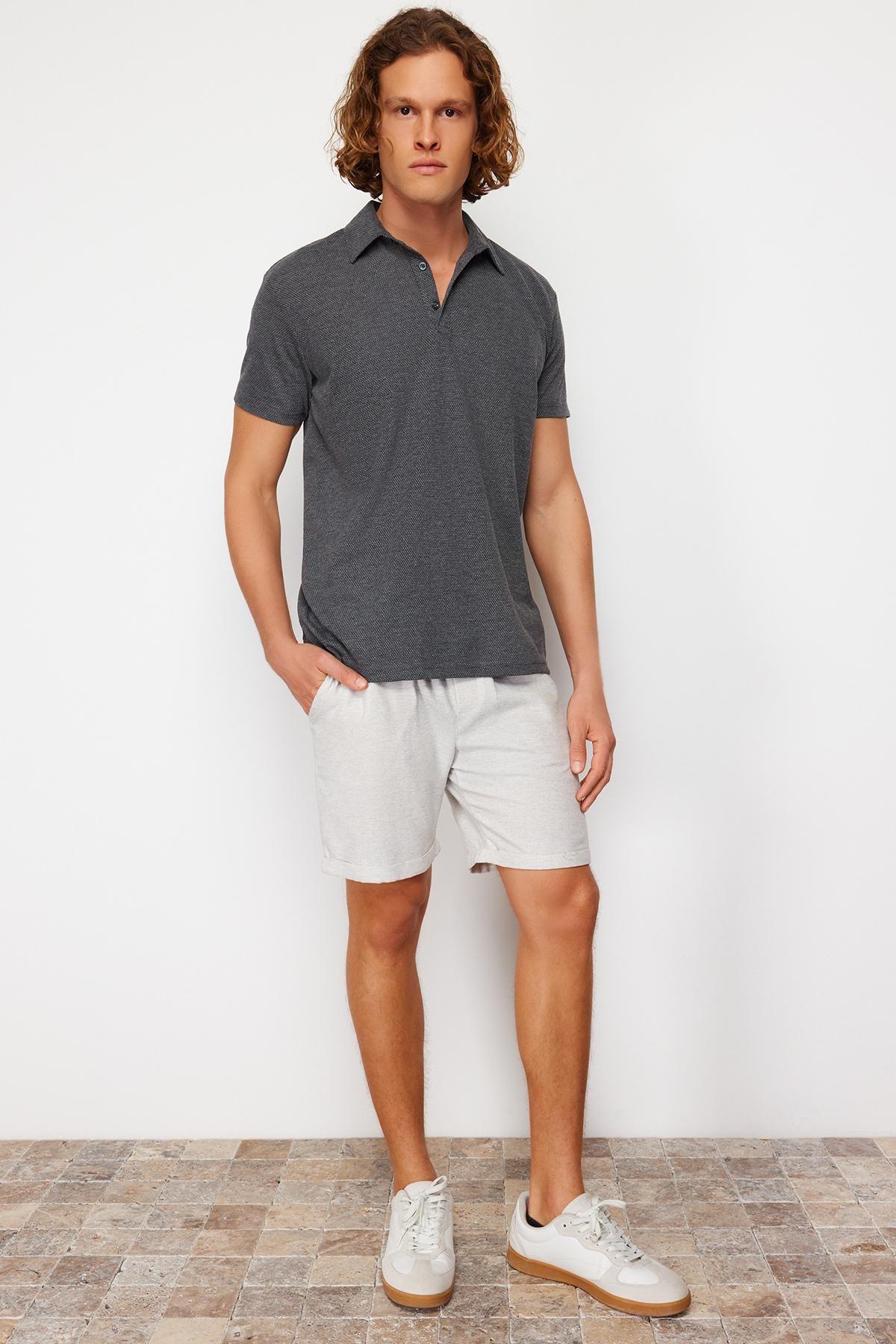 Grey Mid Waist Shorts, , large image number 2