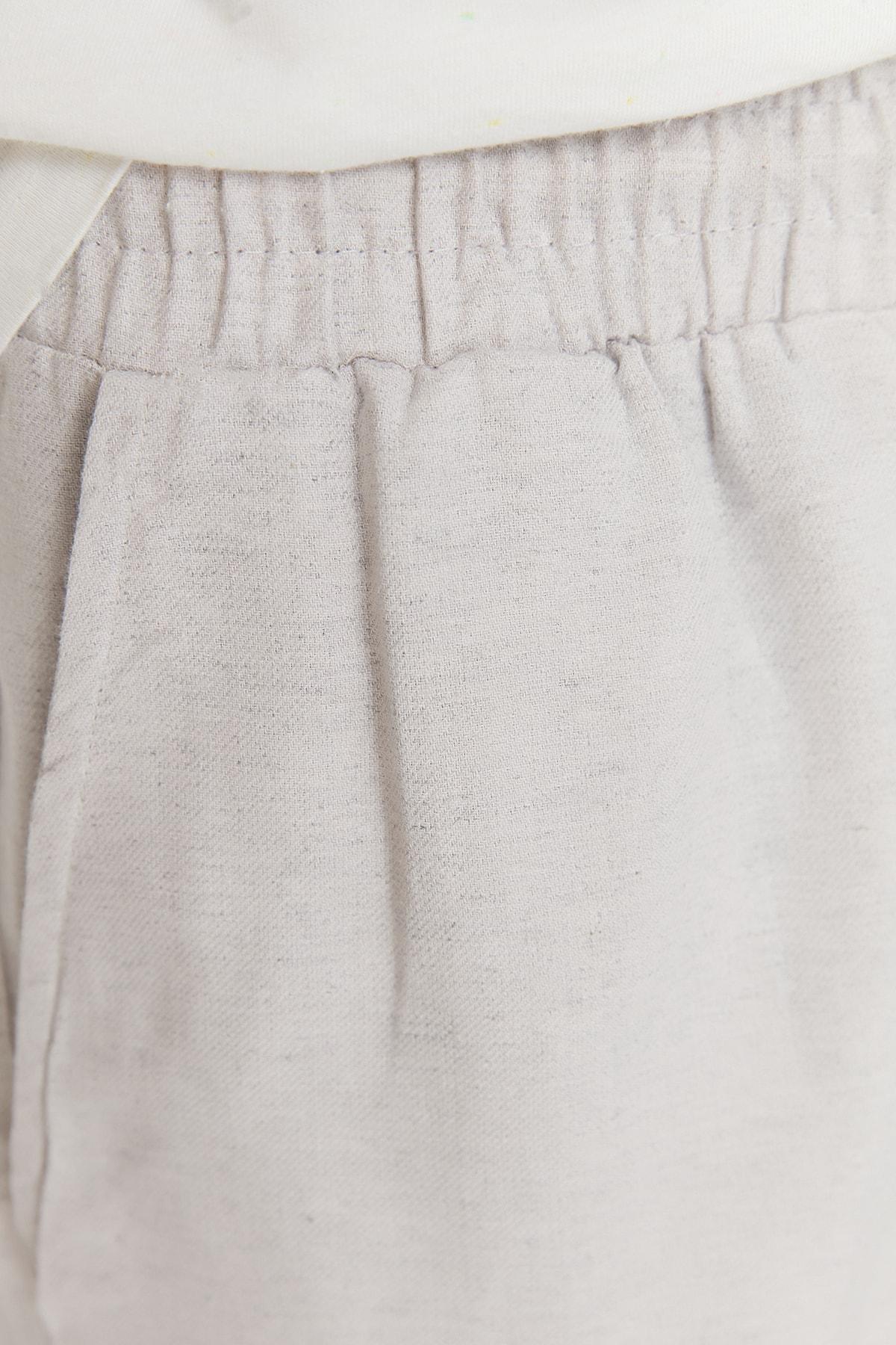 Grey Mid Waist Shorts, , large image number 8