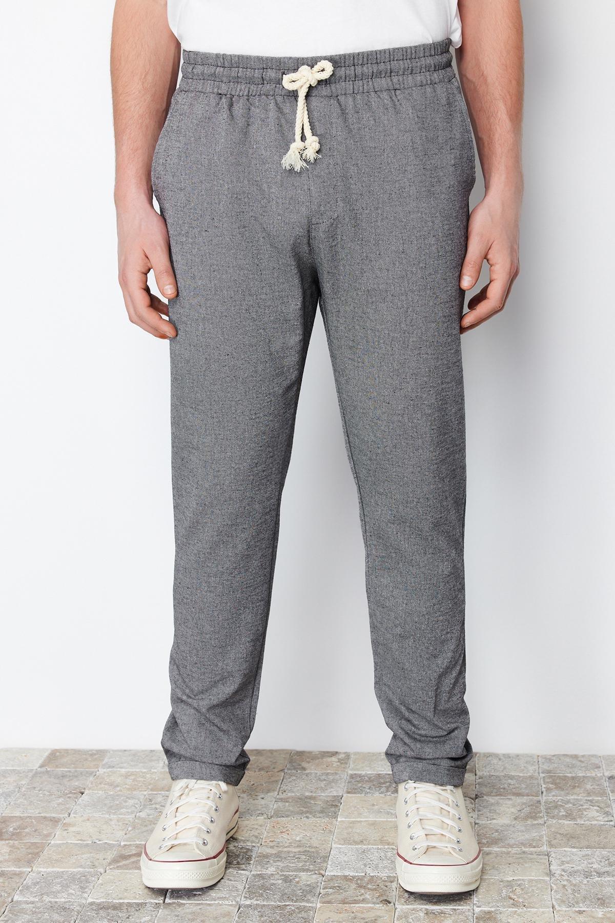 Black Mid Waist Straight Pants, , large image number 2