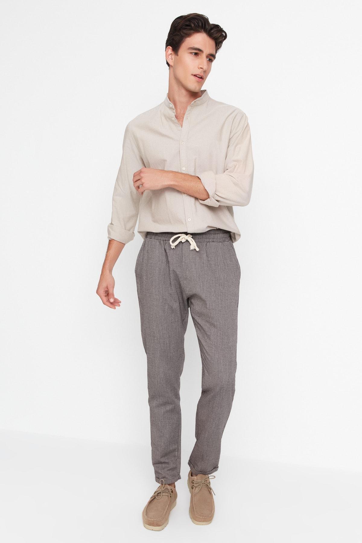 Black Mid Waist Straight Pants, , large image number 3