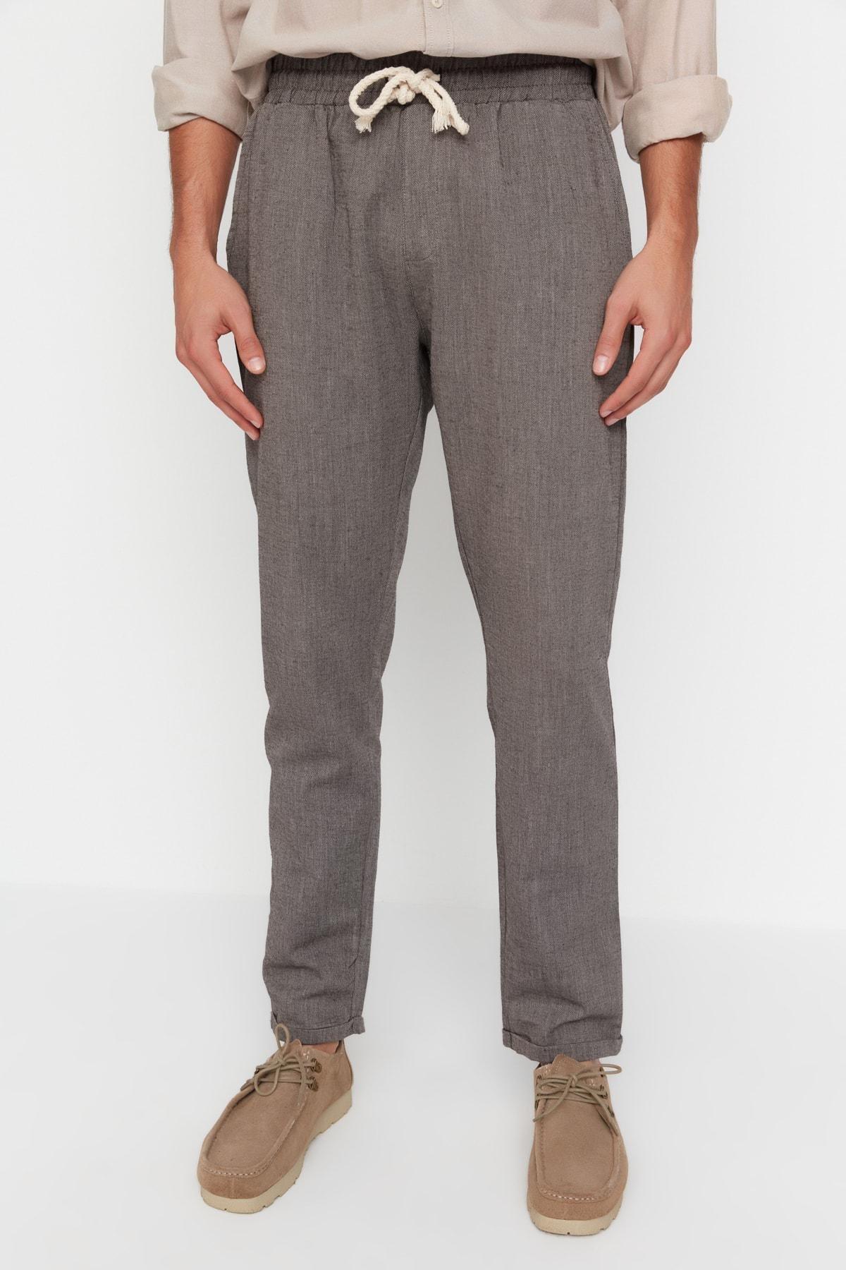 Black Mid Waist Straight Pants, , large image number 7