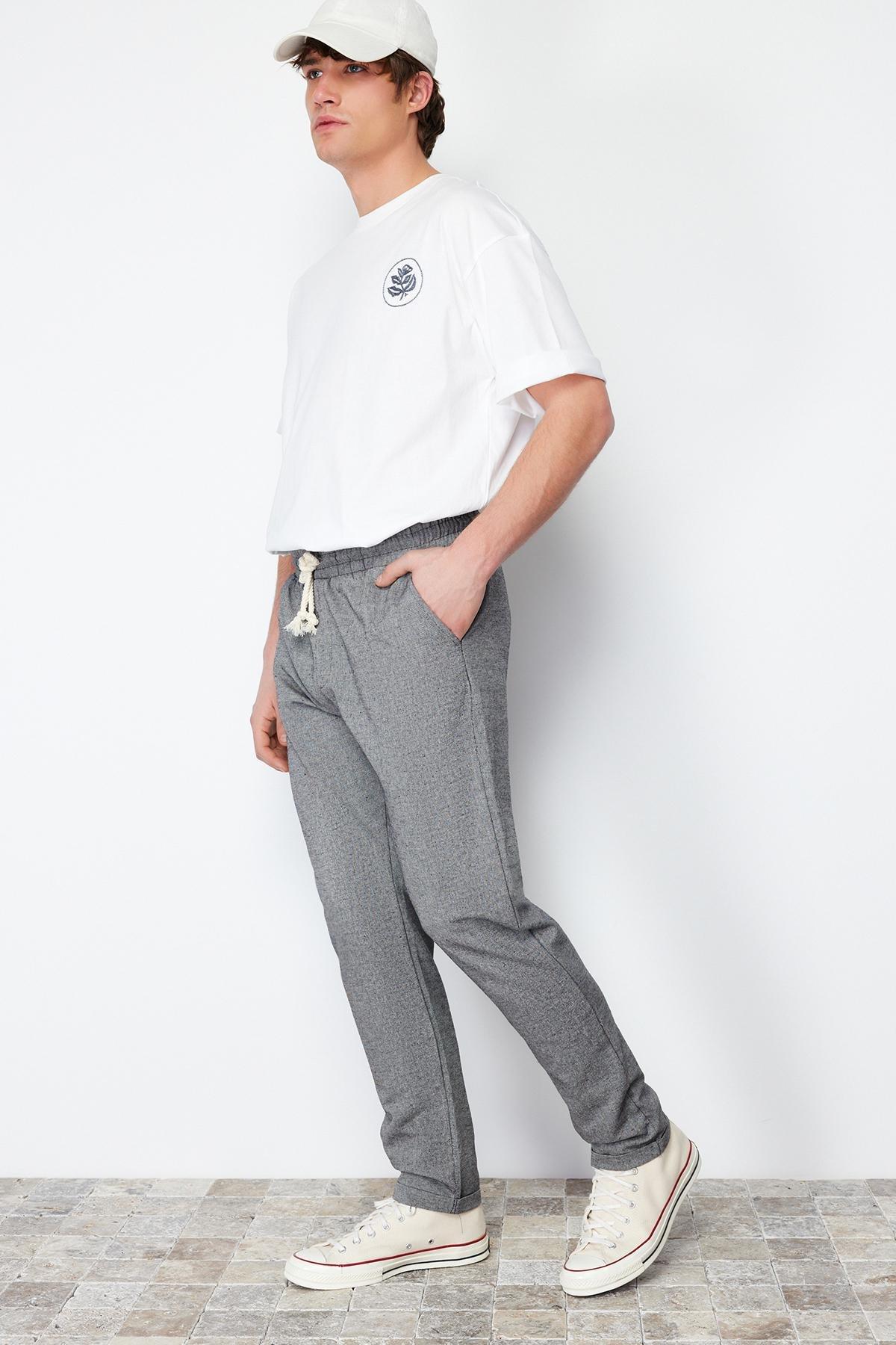 Black Mid Waist Straight Pants, , large image number 8
