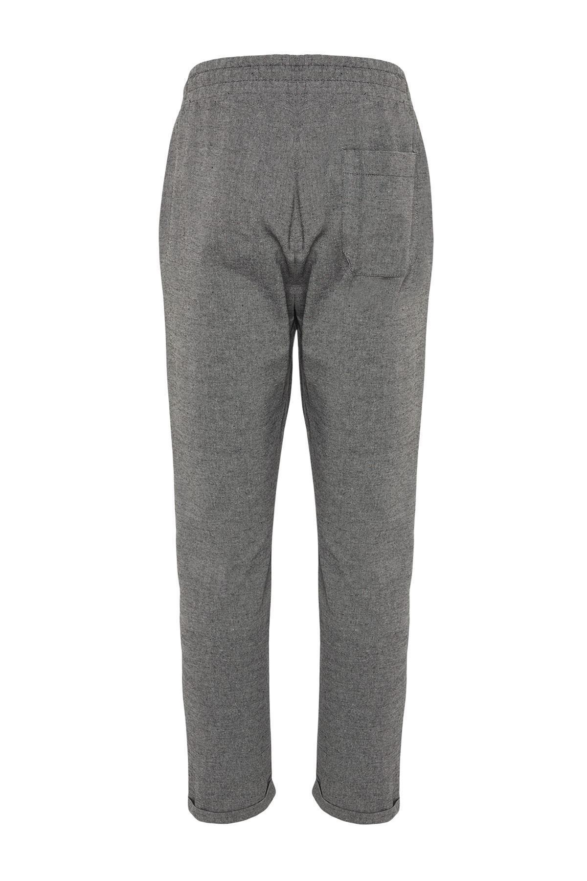 Black Mid Waist Straight Pants, , large image number 11