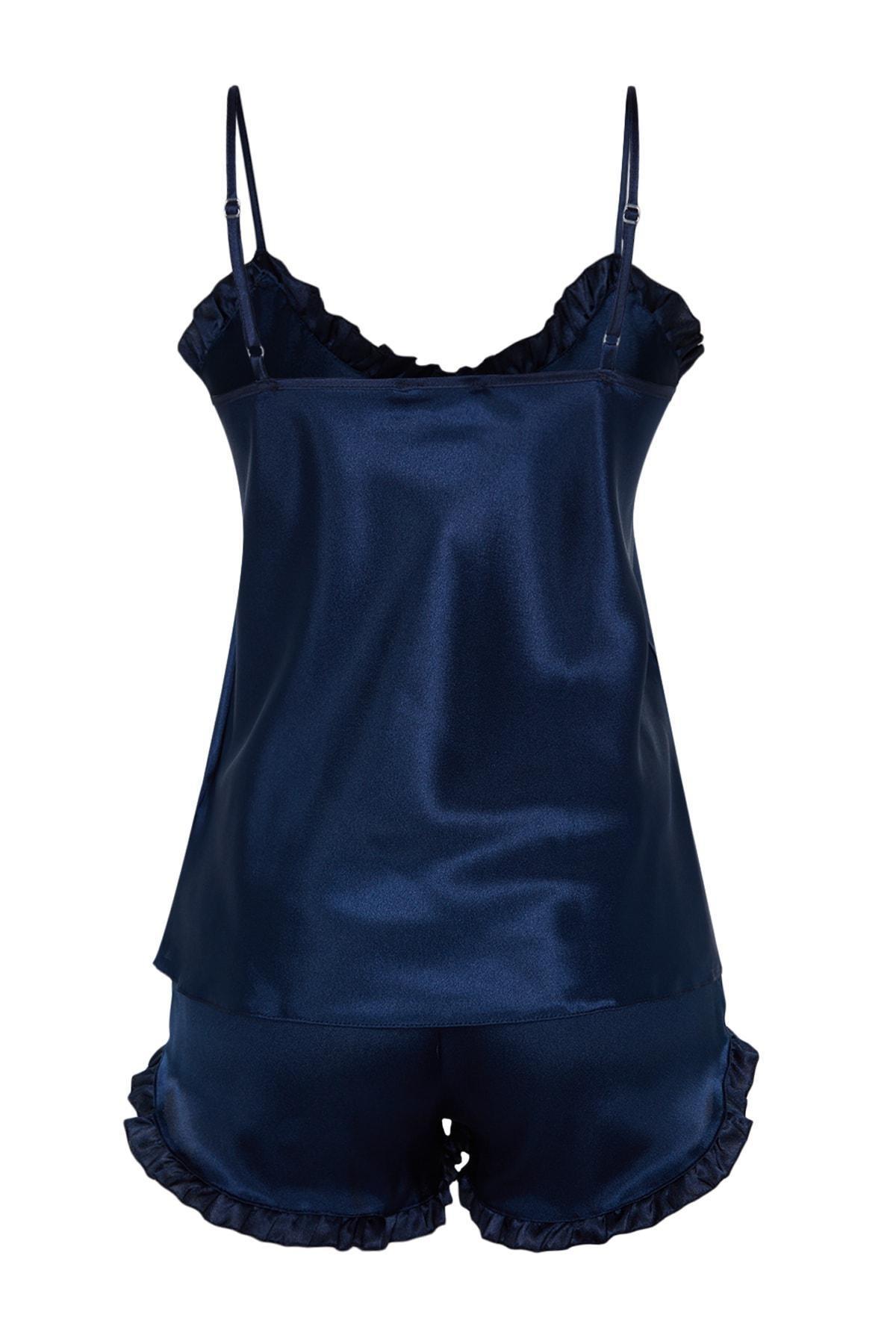 Navy Plain Pajama Set, , large image number 7