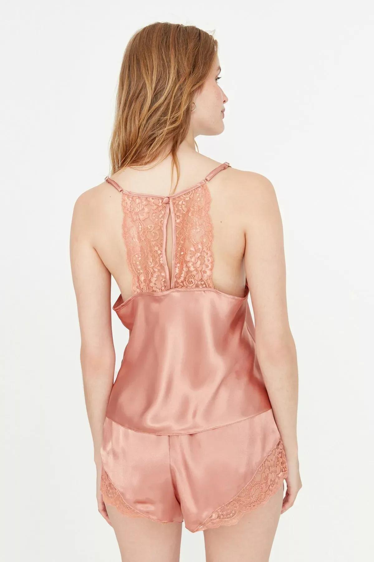 Orange Laced Detailed Pyjamas Set, , large image number 11