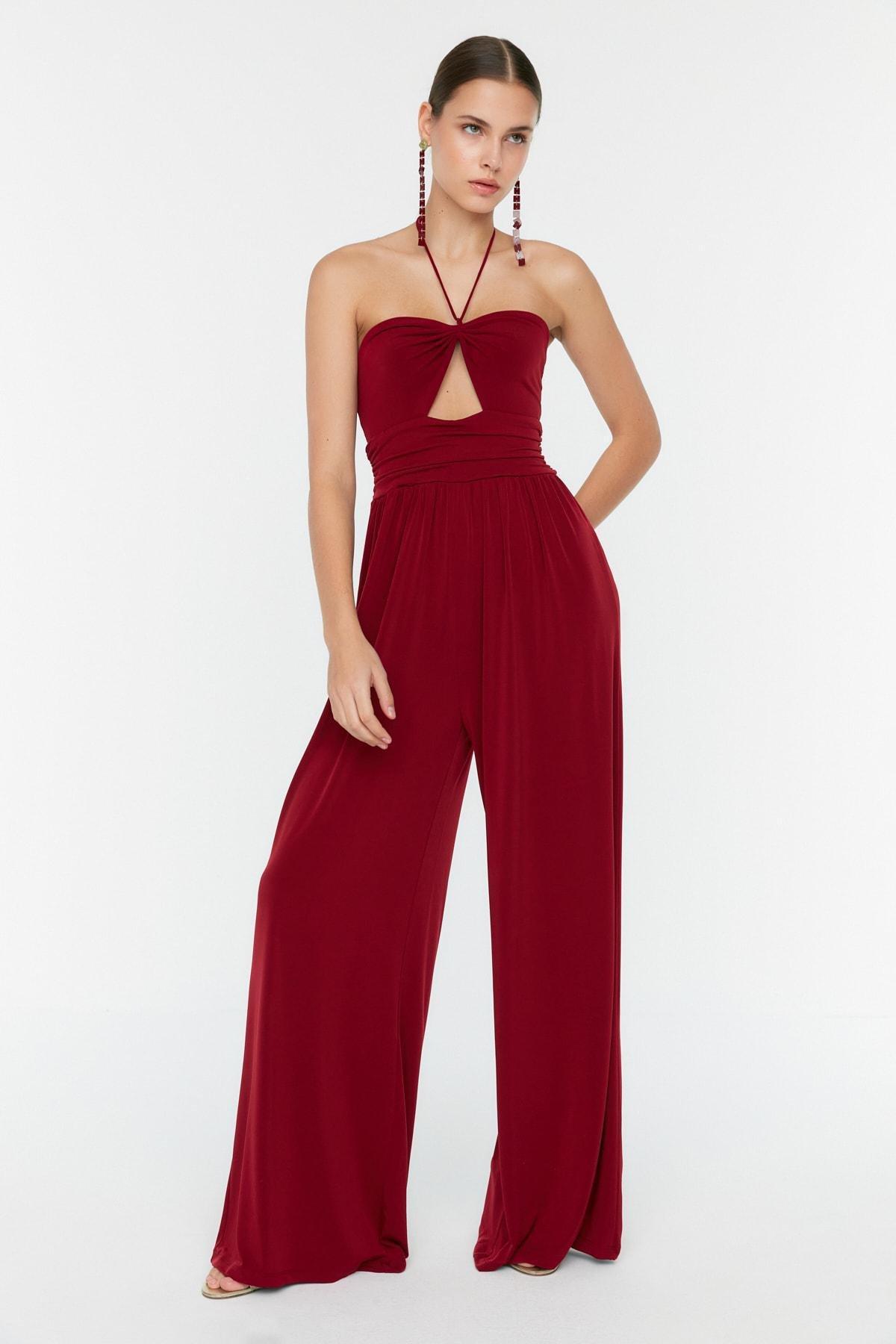 Burgundy Sweetheart Jumpsuit, , large image number 3