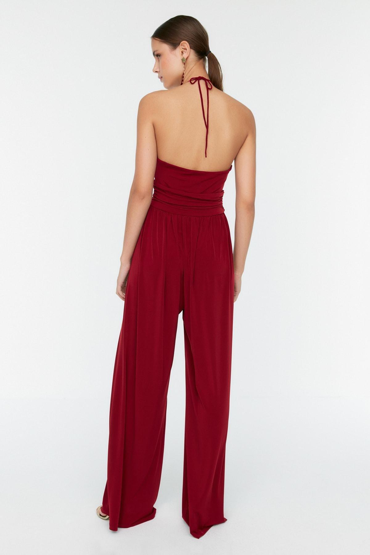 Burgundy Sweetheart Jumpsuit, , large image number 4