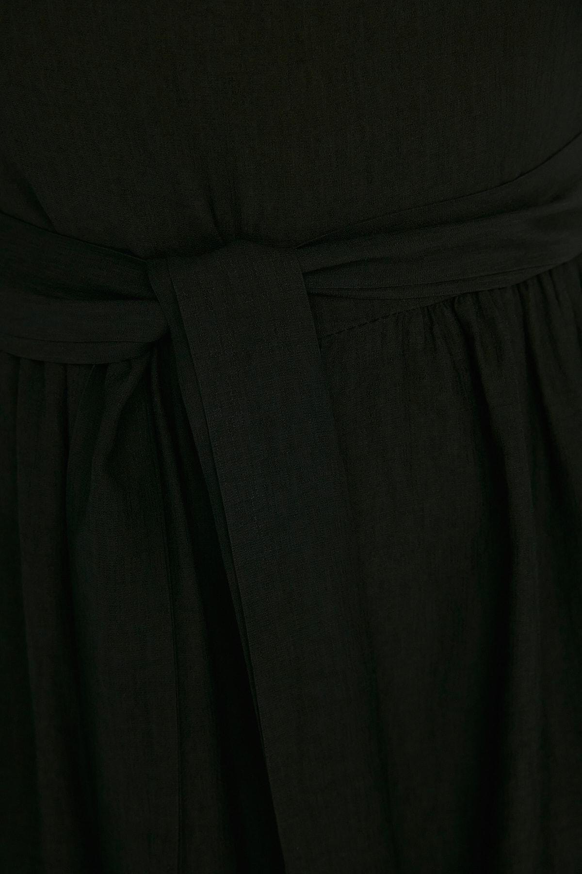 Black Mandarin Collar Jumpsuit, , large image number 3