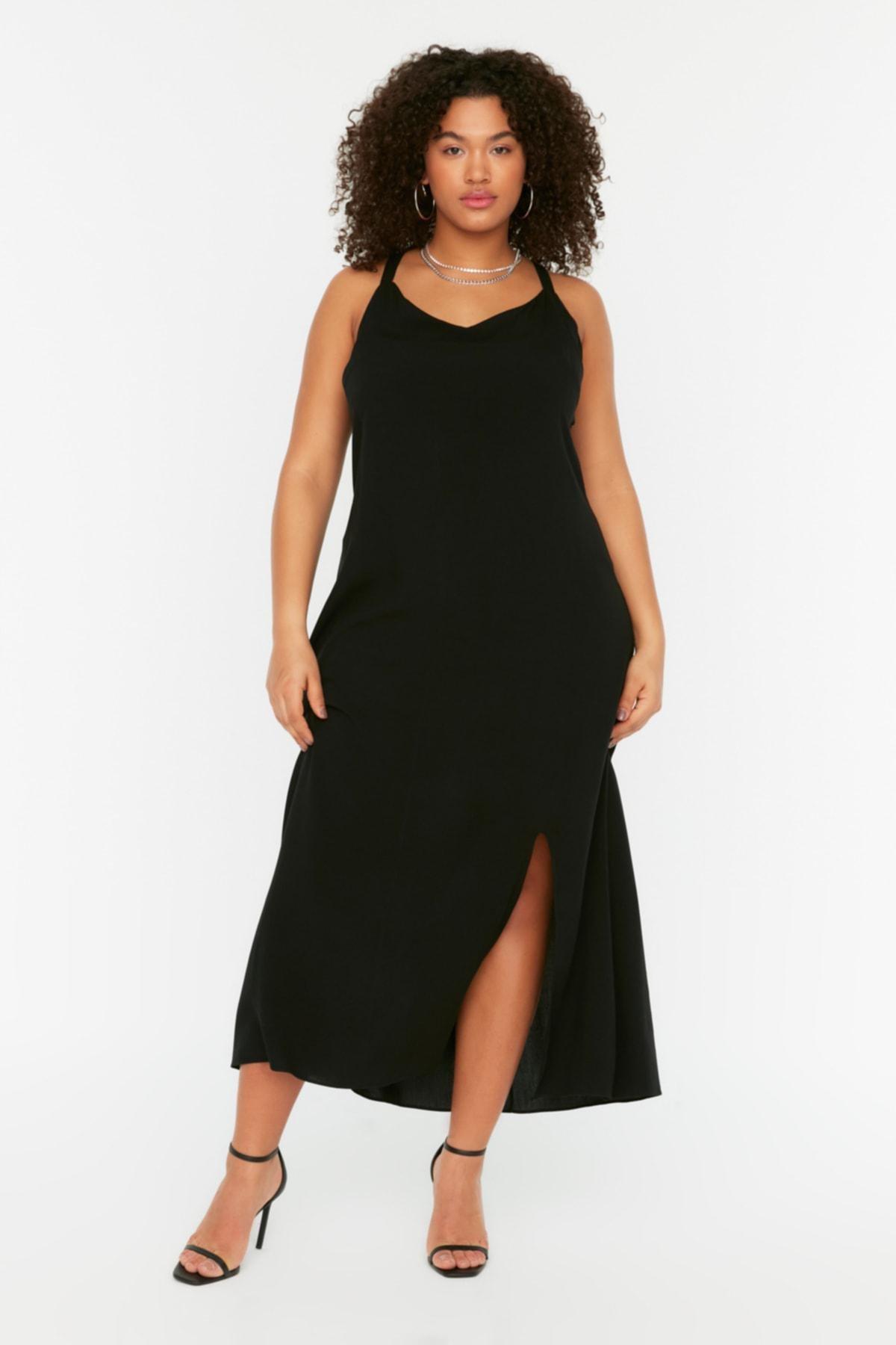 Black A-Line Plus Size Dress, , large image number 2