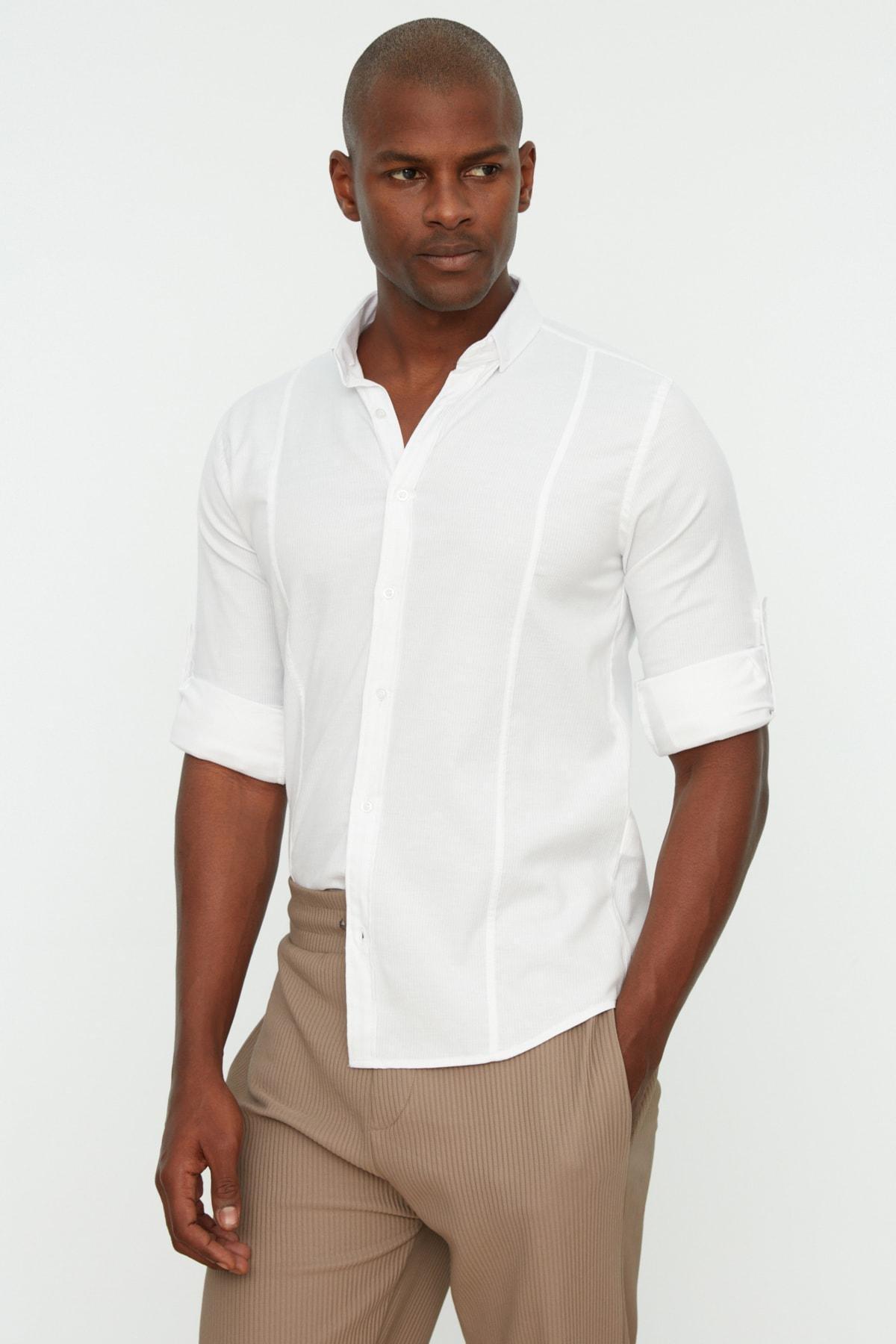 White Slim Shirt, , large image number 1