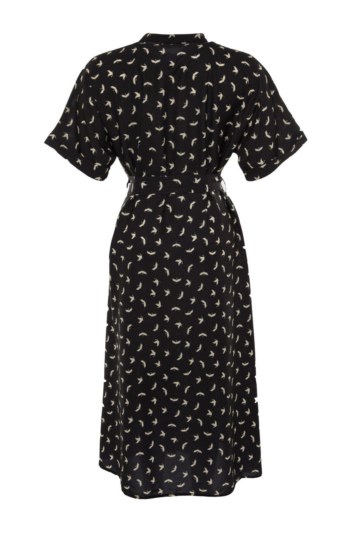 Black Shirt Dress Plus Size Midi Dress, , large image number 6