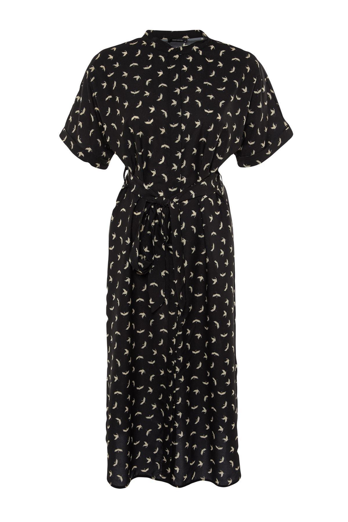 Black Shirt Dress Plus Size Midi Dress, , large image number 7