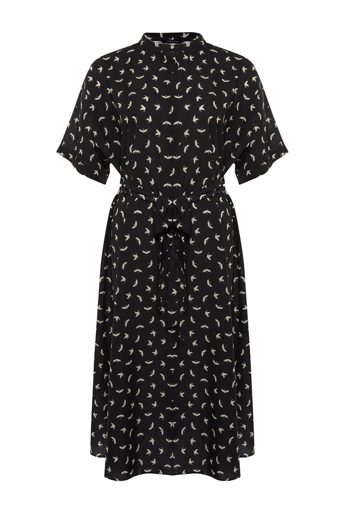 Black Shirt Dress Plus Size Midi Dress, , large image number 8